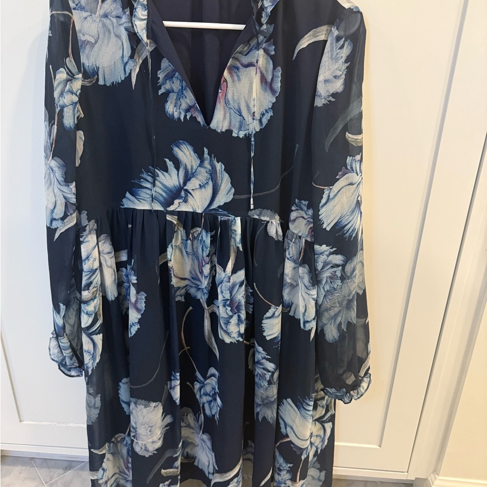 Pietro Brunell Floral Navy maternity dress